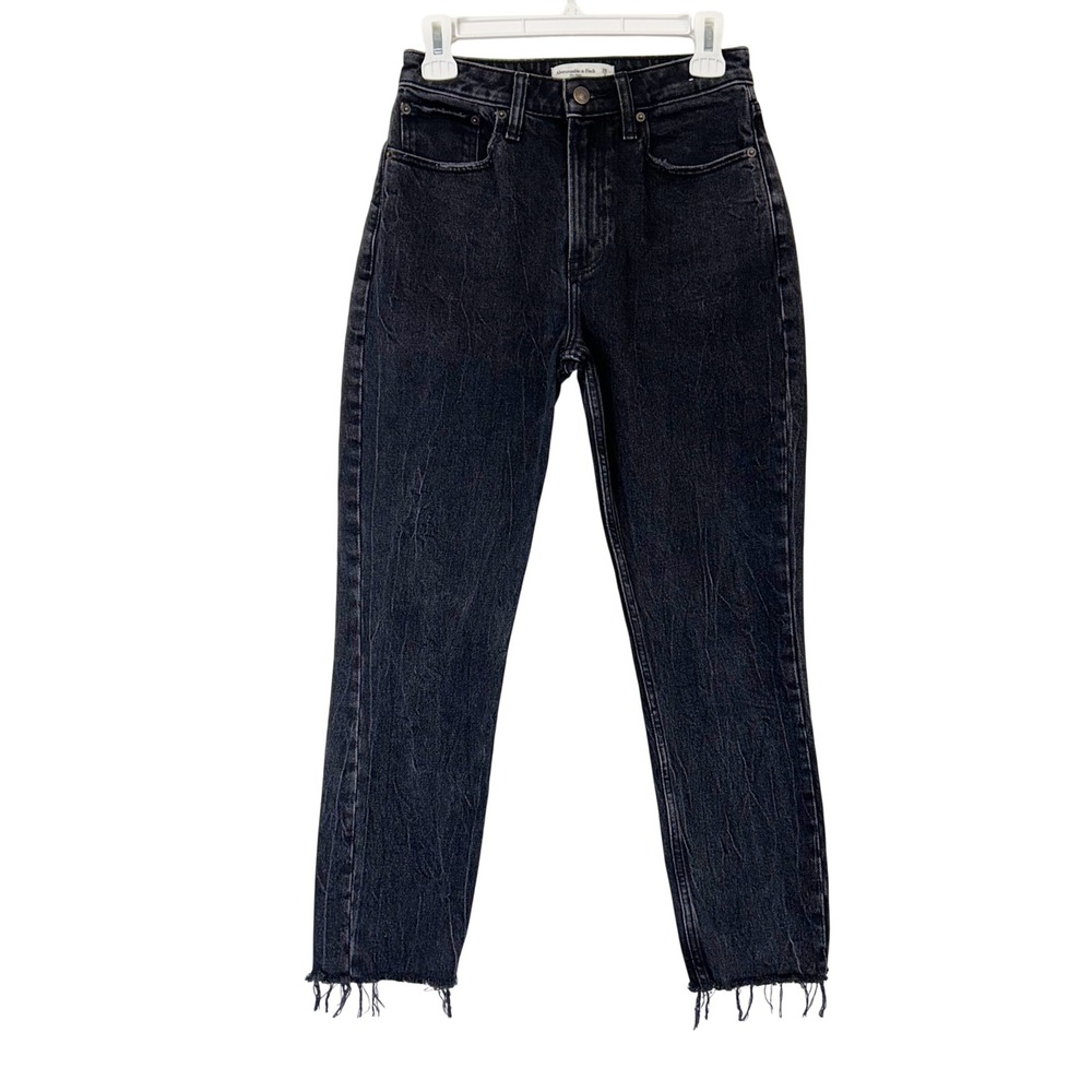 Abercrombie Fitch Mom High Rise Curve Love Jeans Women's‎ Size 26 Long Black